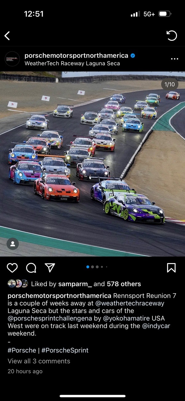 A field of Porsche race cars on circuit, led in the image by the number 274 car