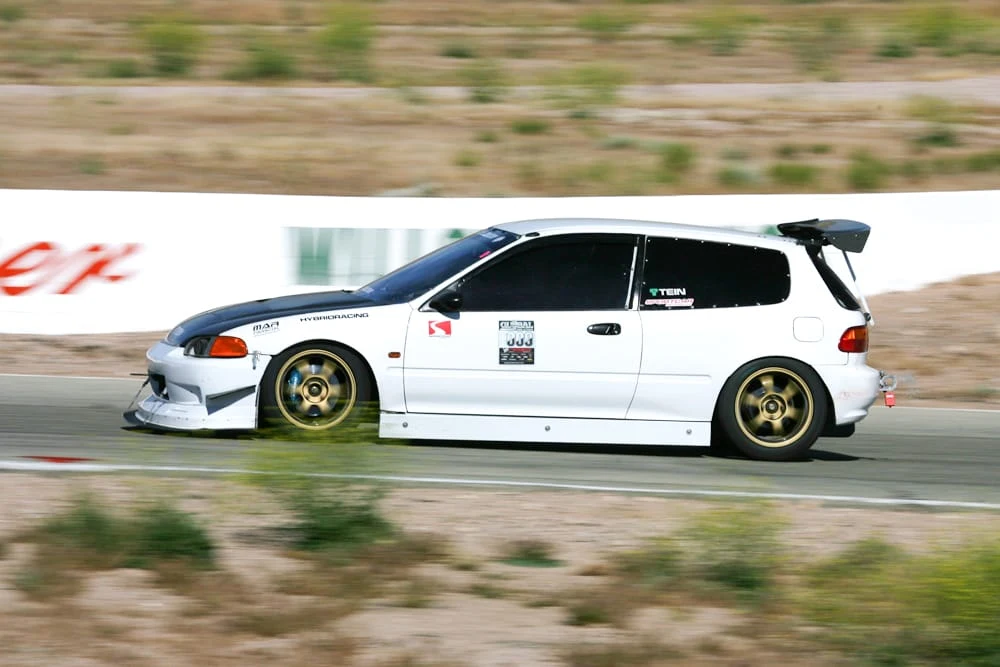 A prepared competition car on track at a Global Time Attack event